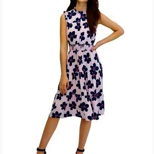 Kate Spade Grand Flora Smocked Waist Dress Mirage Pink Size XS